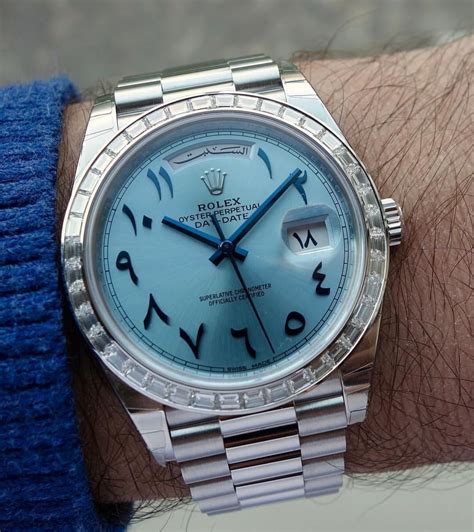 rolex day date arabic replica|rolex day date arabic numerals.